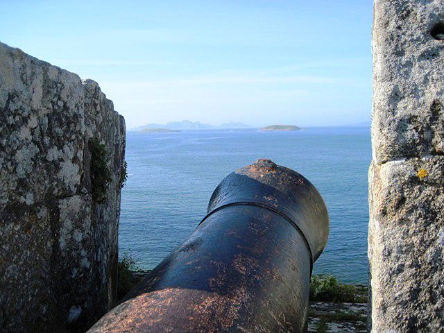 Cies Islands seen from Baiona fortress